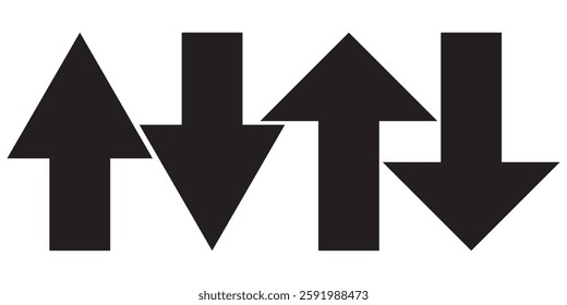 
Green Up and Red Down Arrow Icons with Rounded Edges. Vector Image.