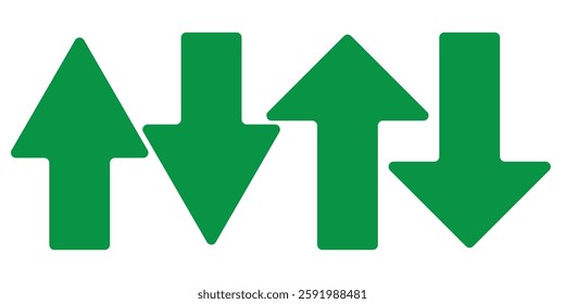 
Green Up and Red Down Arrow Icons with Rounded Edges. Vector Image.