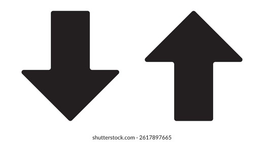 Green Up and Red Down Arrow Icons with Rounded Edges. Up and down arrow vector design. symbol of up and down arrow icons.