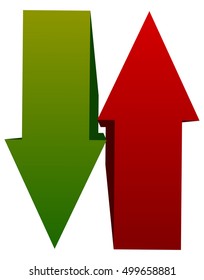 Green red up down arrow icon(s). Vertical arrows in opposite direction