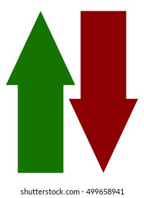 Green red up down arrow icon(s). Vertical arrows in opposite direction