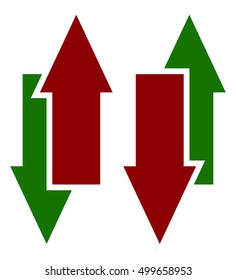 Green red up down arrow icon(s). Vertical arrows in opposite direction