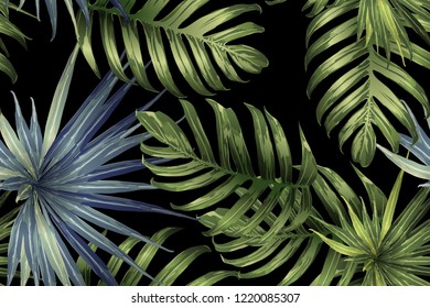 Green red exotic pattern. Monstera leaves and hibiscus flowers in summer print.  Hawaiian t-shirt and swimwear tile.  Horizontal romantic wild vector exotic tile. Bonny spring botanical design.