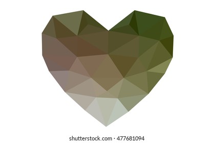 Green, red heart isolated on white background. Geometric rumpled triangular low poly origami style gradient graphic illustration. Vector polygonal design for your business. Green, red heart isolated on white background. Geometric rumpled triangular low poly origami style gradient graphic illustration. Vector polygonal design for your business.