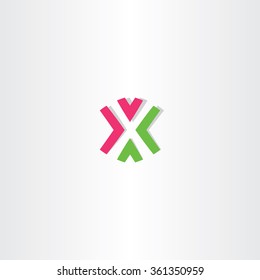 green red icon logotype letter x logo x vector font