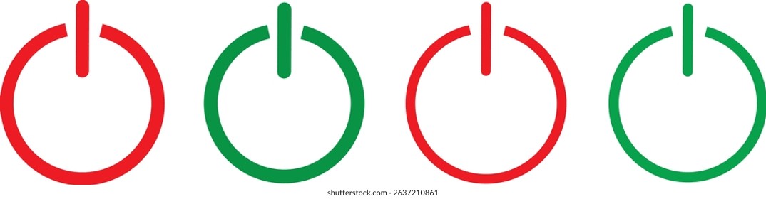 Green and red interface switch button concept, On and Off toggle switch buttons. Switch toggle button. On and off power button. Black switch button,
