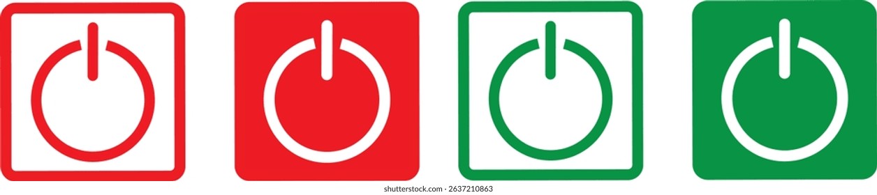 Green and red interface switch button concept, On and Off toggle switch buttons. Switch toggle button. On and off power button. Black switch button,
