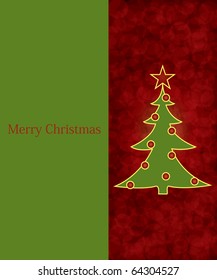 Green and red invitation card template - Christmas background
