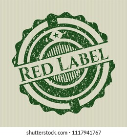 Green Red Label distressed with rubber seal texture