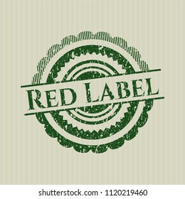 Green Red Label distressed rubber grunge texture seal