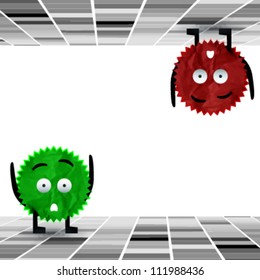 green and red labels. vector design