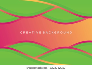 green with red line art wave background
