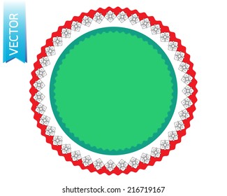green and red line Thai border frame vector