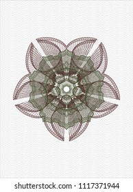 Green and Red linear rosette