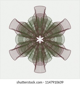 Green and Red linear rosette