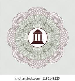 Green and Red linear rosette with bank icon inside