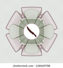 Green and Red linear rosette with combat knife icon inside