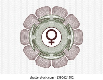 Green and Red linear rosette with female icon inside