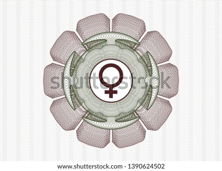 Green and Red linear rosette with female icon inside