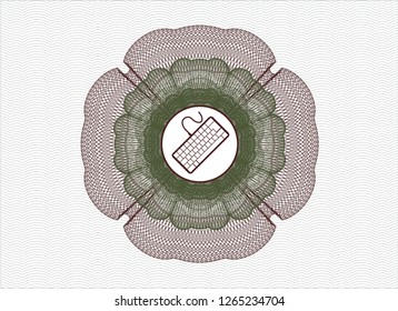 Green and Red linear rosette with keyboard icon inside