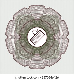 Green and Red linear rosette with keyboard icon inside