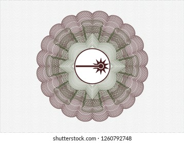 Green and Red linear rosette with laser icon inside