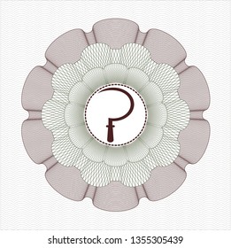 Green and Red linear rosette with sickle icon inside