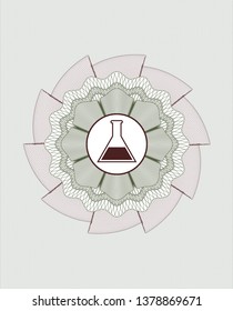 Green and Red linear rosette with test tube icon inside
