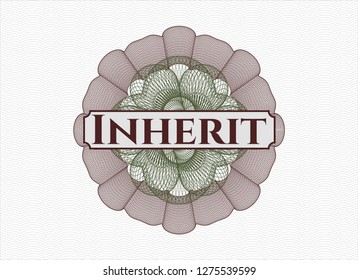 Green and Red linear rosette with text Inherit  inside