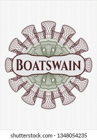 Green and Red linear rosette with text Boatswain inside