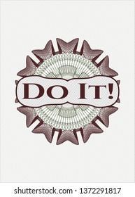 Green and Red linear rosette with text Do It! inside