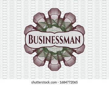 Green and Red linear rosette with text Businessman inside