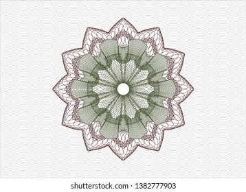 Green and Red linear rosette. Vector Illustration. Detailed.