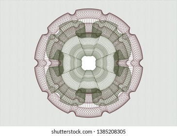 Green and Red linear rosette. Vector Illustration. Detailed.