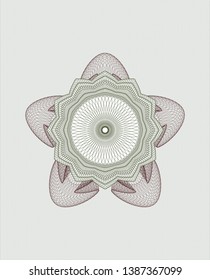 Green and Red linear rosette. Vector Illustration. Detailed.