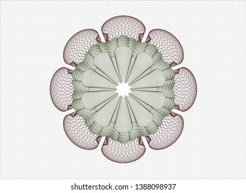 Green and Red linear rosette. Vector Illustration. Detailed.