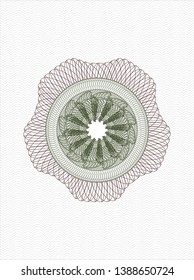 Green and Red linear rosette. Vector Illustration. Detailed.
