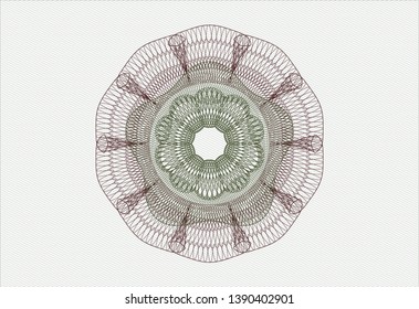 Green and Red linear rosette. Vector Illustration. Detailed.