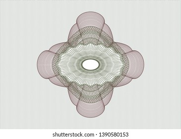 Green and Red linear rosette. Vector Illustration. Detailed.