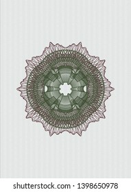 Green and Red linear rosette. Vector Illustration. Detailed.