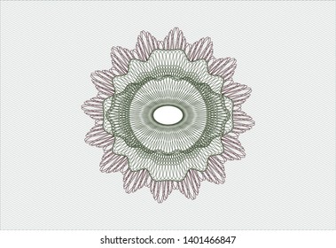 Green and Red linear rosette. Vector Illustration. Detailed.