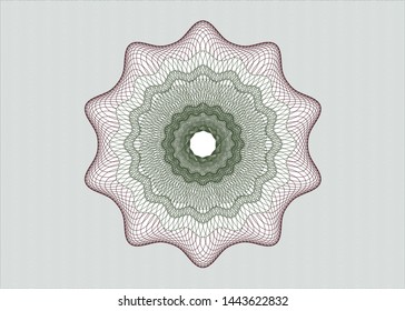 Green and Red linear rosette. Vector Illustration. Detailed.