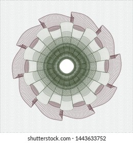 Green and Red linear rosette. Vector Illustration. Detailed.