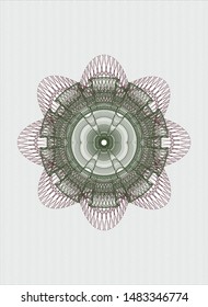 Green and Red linear rosette. Vector Illustration. Detailed.