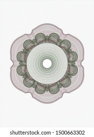 Green and Red linear rosette. Vector Illustration. Detailed.