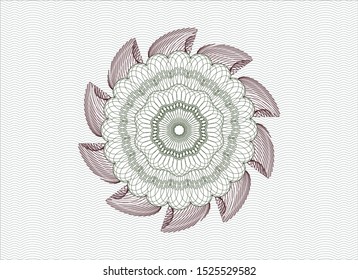 Green and Red linear rosette. Vector Illustration. Detailed.