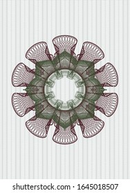 Green and Red linear rosette. Vector Illustration. Detailed.