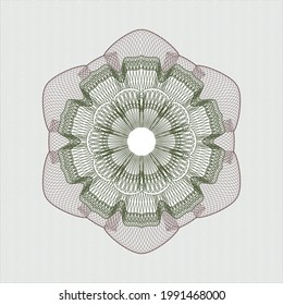 Green and Red linear rosette. Vector Illustration. Detailed. 
