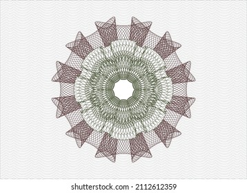 Green and Red linear rosette. Vector Illustration. Detailed. 