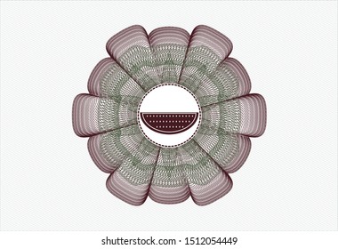 Green and Red linear rosette with watermelon icon inside